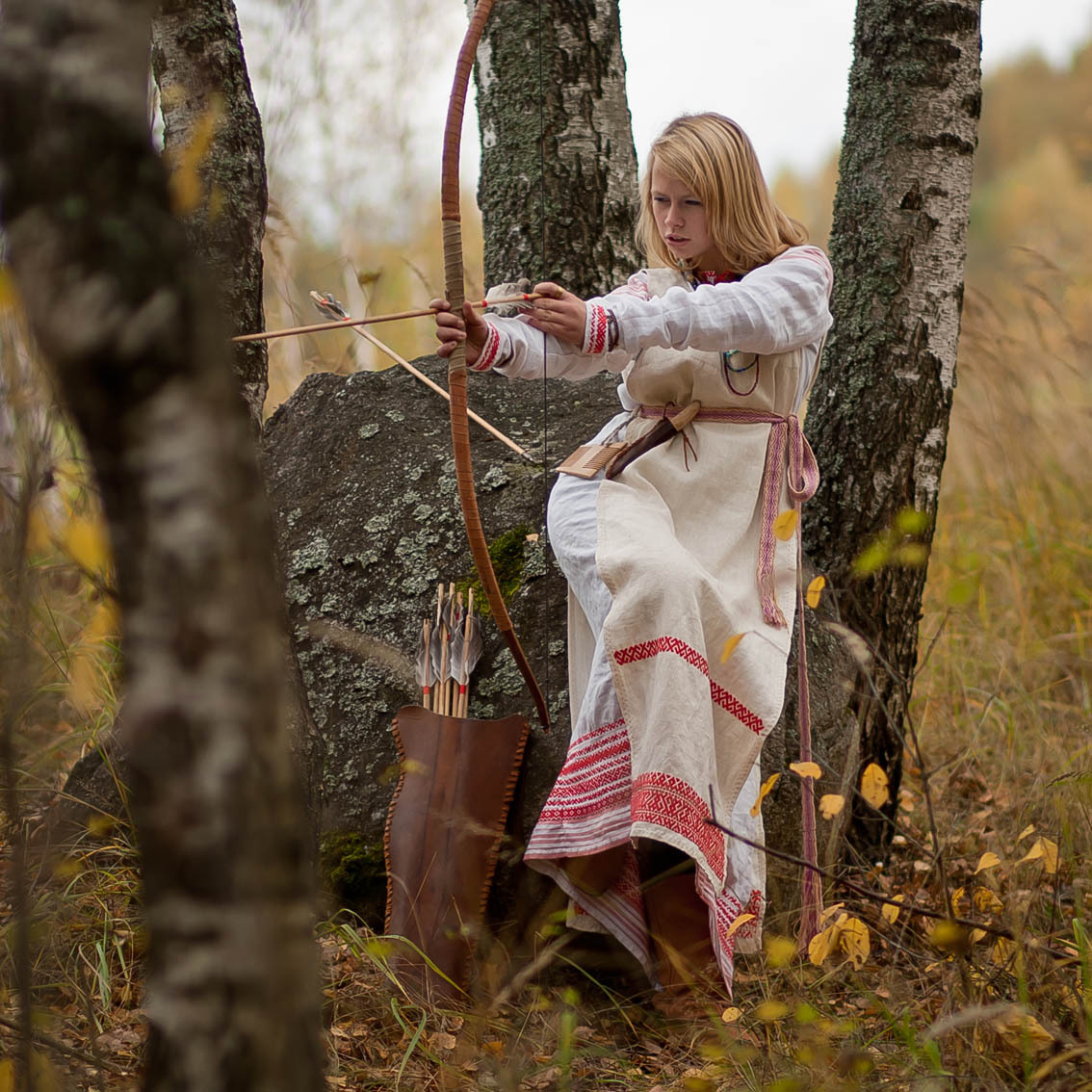 Sexy photo Girls in Slavic costumes in Semarang